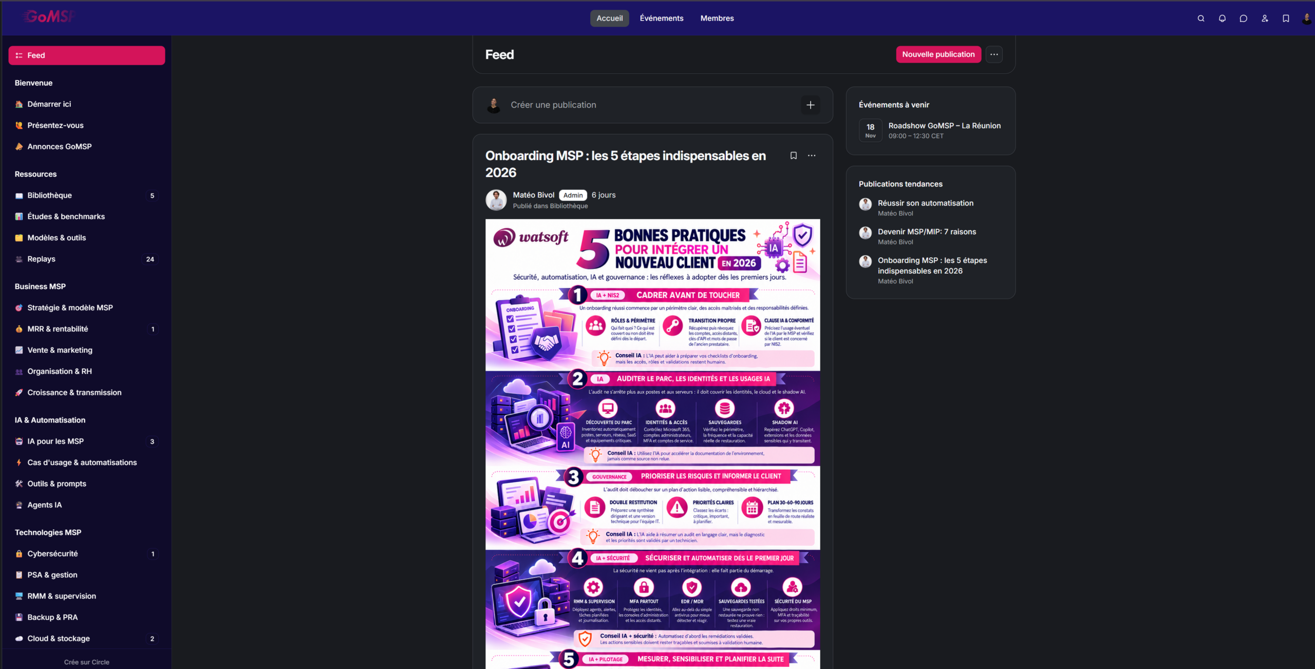 Interface de la communauté GoMSP